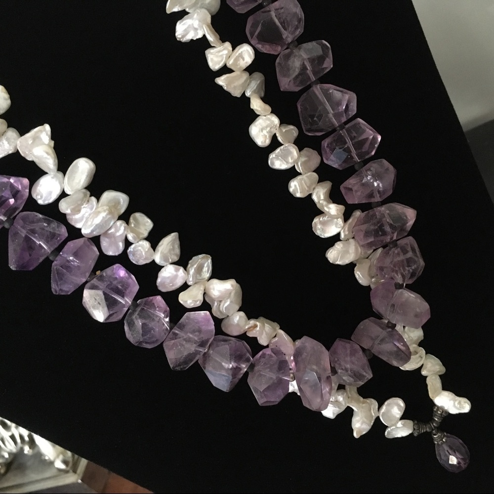 Amethyst & pearl necklace